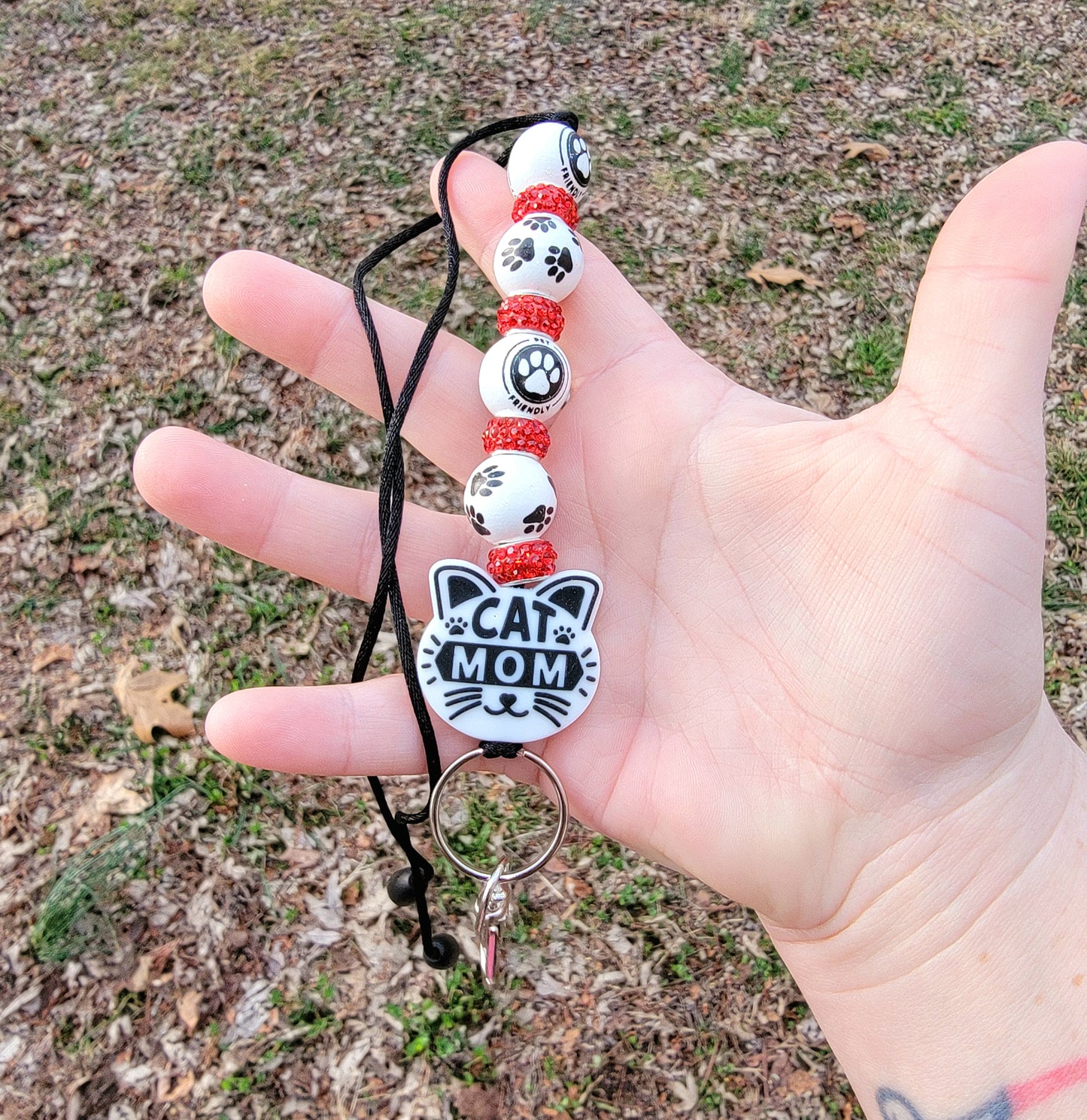 Cat mom/ dog mom badge/key lanyards (see all variations)