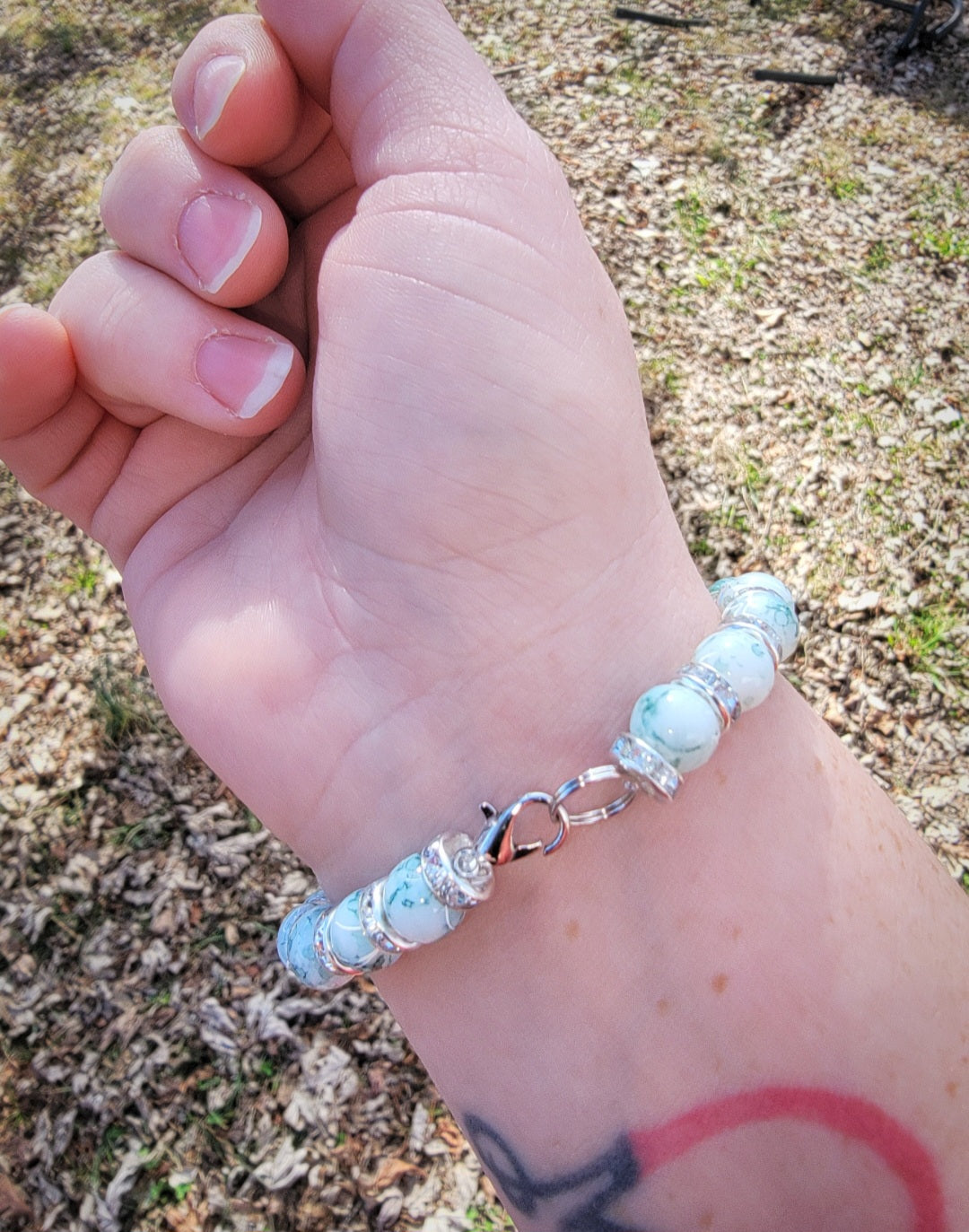 Natural gemstone bracelets and earrings