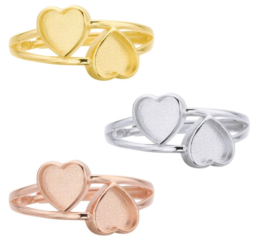 2 heart ring for breast milk or regular resin/ keepsake